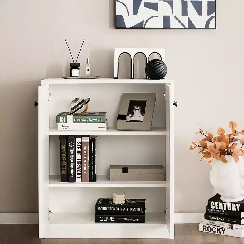 2-Door Storage Cabinet Buffet with 3 Shelves Sideboard for Kitchen Hallway