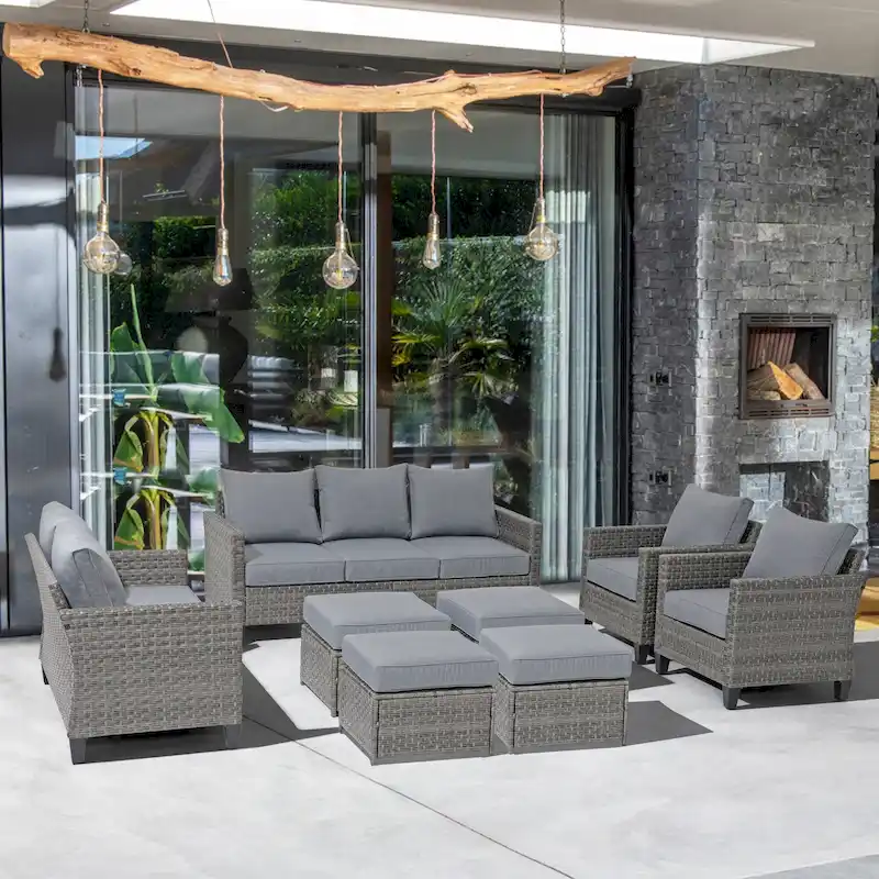 8-piece Outdoor Sectional Sofa Set Patio Furniture Set